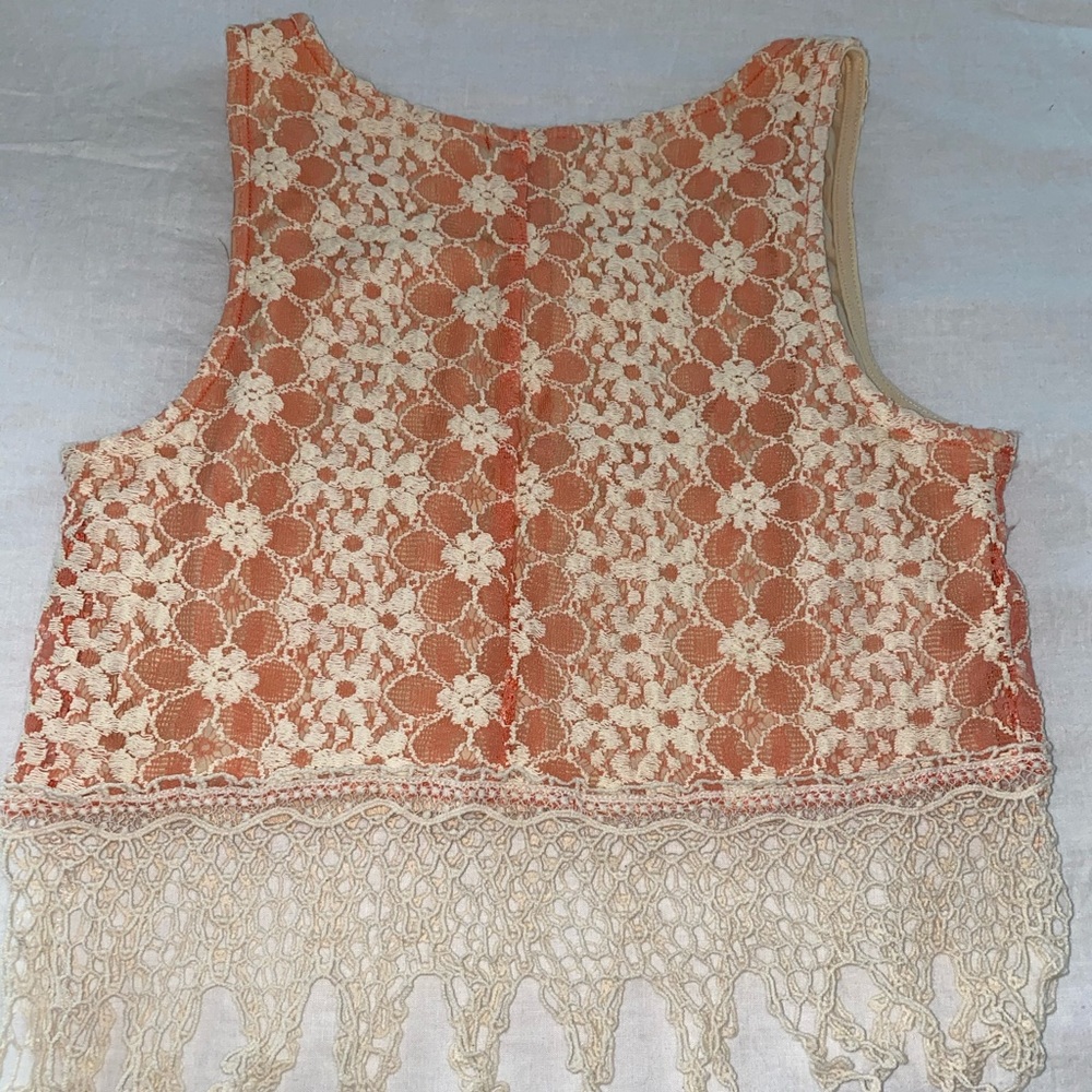 Lace Fringe Crop Top NWT - Picture 2 of 4